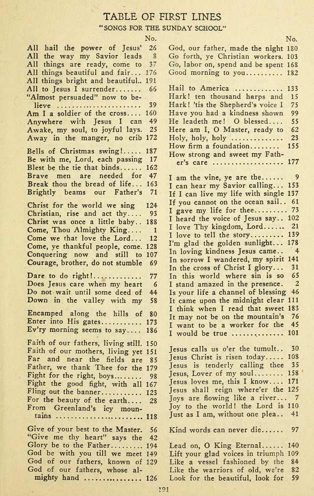 Songs for the Sunday School page 189