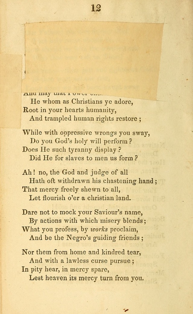 A Selection of Anti-Slavery Hymns: for the use of the friends of emancipation page 8