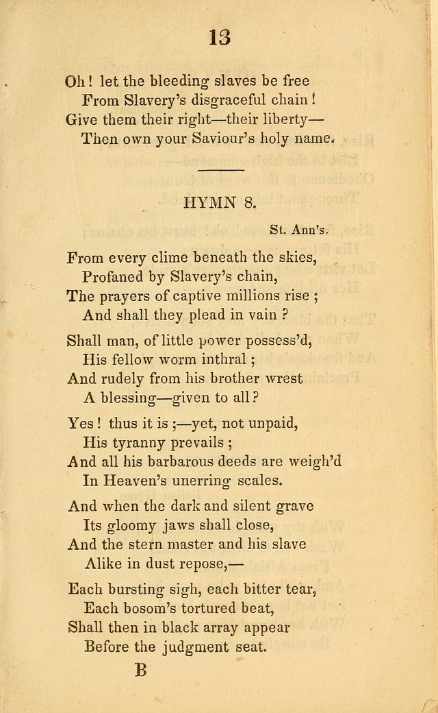 A Selection of Anti-Slavery Hymns: for the use of the friends of emancipation page 9
