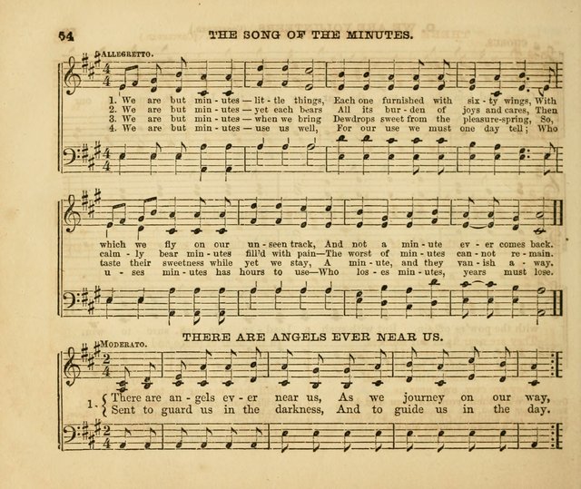 The Silver Chime: a cluster of Sabbath school melodies, tunes, sentences, chants, etc., for the use of children and teachers in their school exercises, devotions, and recreations, to which is added... page 52