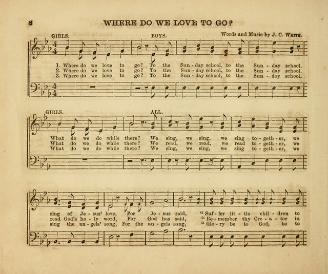 The Silver Chime: a cluster of Sabbath school melodies, tunes, sentences, chants, etc., for the use of children and teachers in their school exercises, devotions, and recreations, to which is added... page 6