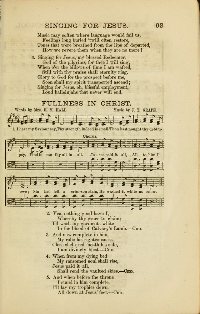 Sabbath Carols : A New Collection of Music and Hymns page 92
