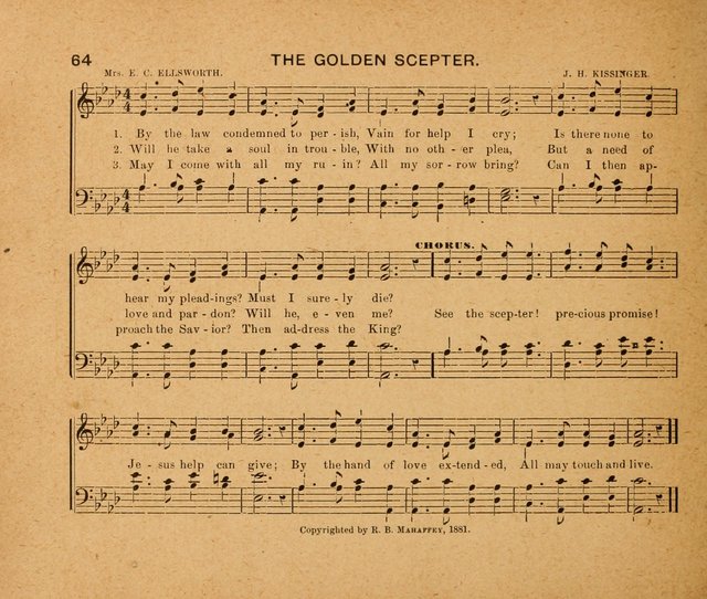 Sabbath Carols: a compilation of original, new, and beautiful music specially adapted for the Sabbath School (also an excellent book for Praise Meetings, Social Gatherings, and the Home Circle) page 64