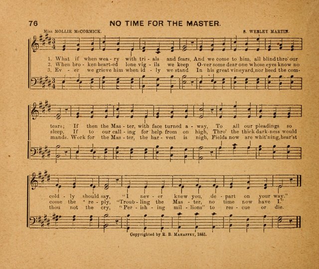 Sabbath Carols: a compilation of original, new, and beautiful music specially adapted for the Sabbath School (also an excellent book for Praise Meetings, Social Gatherings, and the Home Circle) page 76