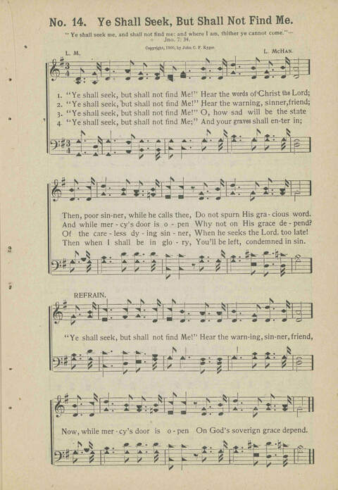 Sacred Chimes: a book of new and old hymns and tunes. For use in church services, revival meetings, Sunday schools, young peoples societies, singing schools and conventions page 13