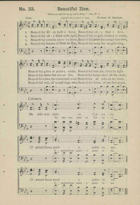 Sacred Chimes: a book of new and old hymns and tunes. For use in church services, revival meetings, Sunday schools, young peoples societies, singing schools and conventions page 29
