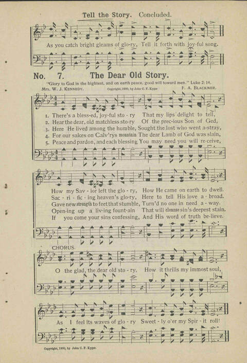 Sacred Chimes: a book of new and old hymns and tunes. For use in church services, revival meetings, Sunday schools, young peoples societies, singing schools and conventions page 7