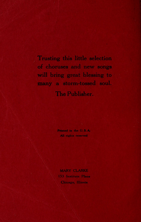 Songs and Choruses for Fishers of Men page i