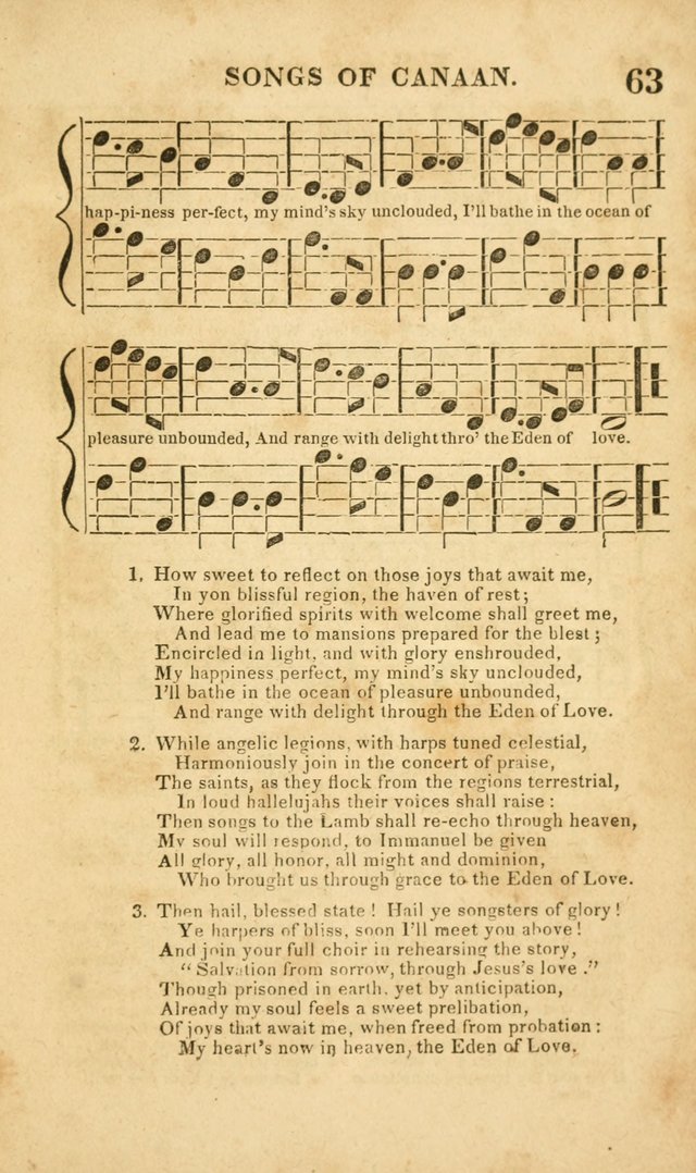Songs of Canaan, or the Millennial Harmonist: a collection of hymns and tunes designed for social devotion page 68