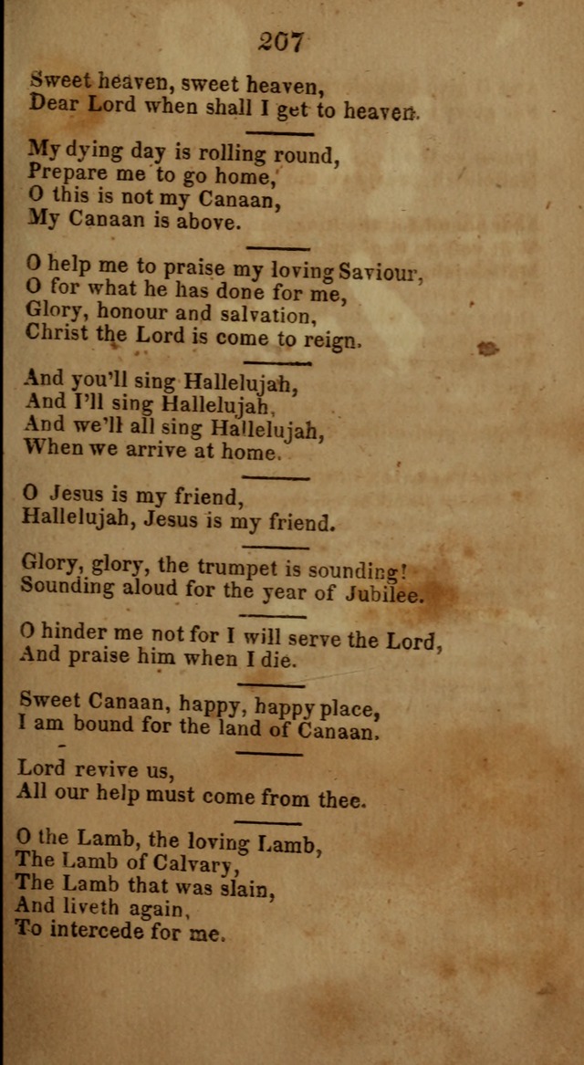 Social and Camp-meeting Songs, for the Pious (9th ed. enl.) page 207
