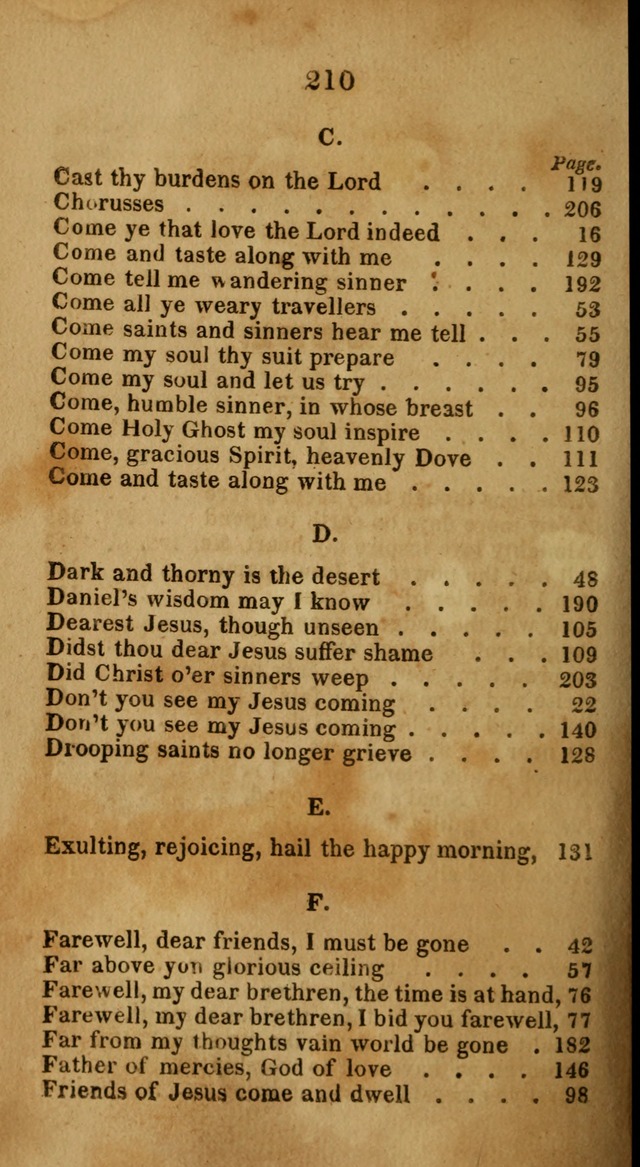 Social and Camp-meeting Songs, for the Pious (9th ed. enl.) page 210