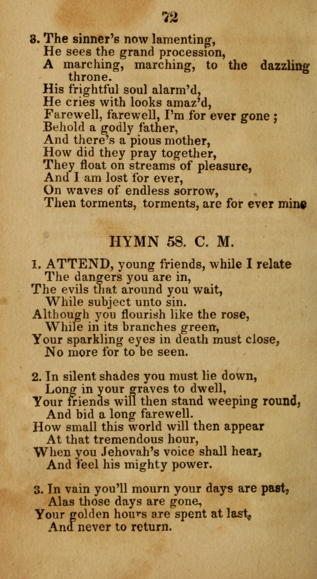 Social and Camp-meeting Songs, for the Pious (9th ed. enl.) page 72