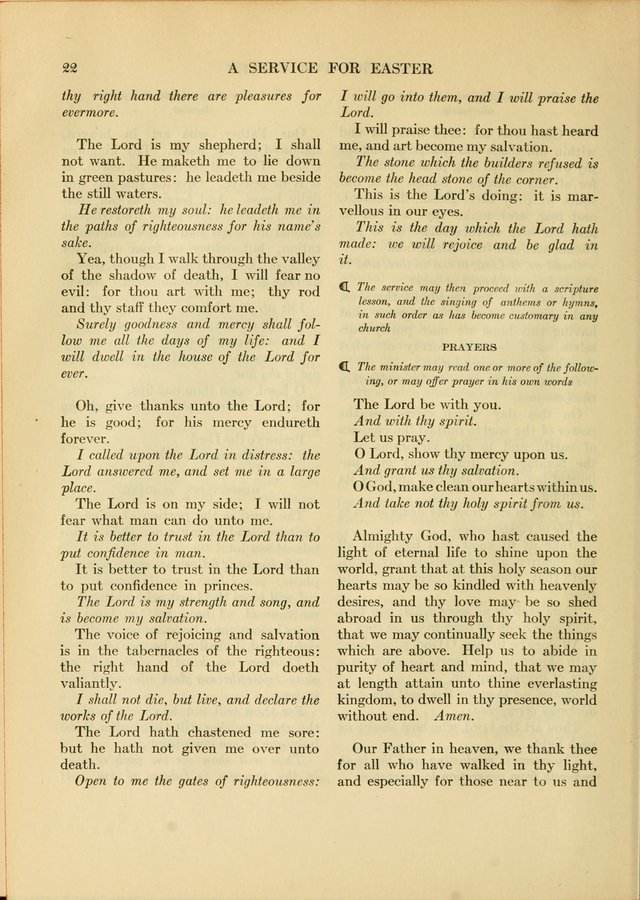 Services for Congregational Worship. The New Hymn and Tune Book page 22