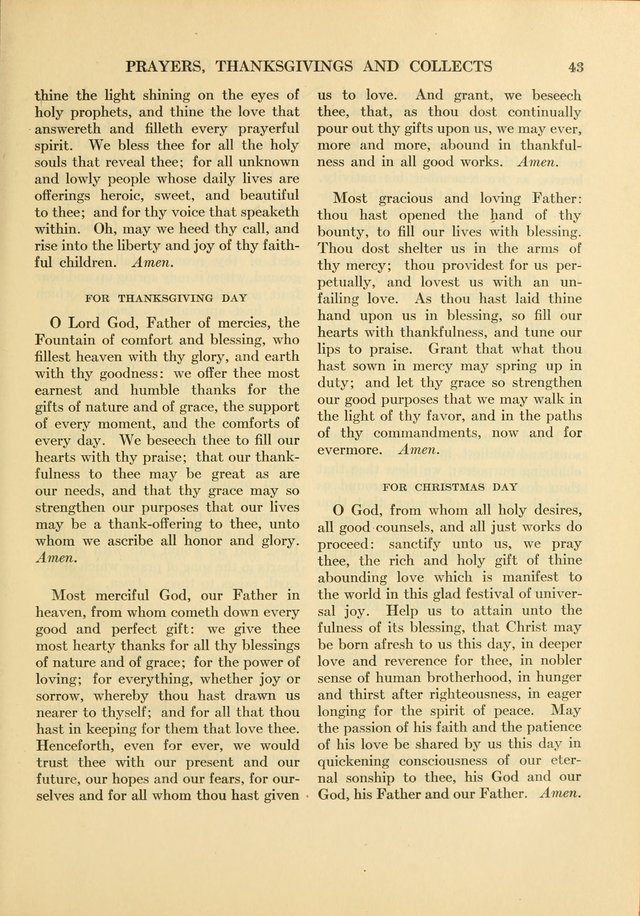 Services for Congregational Worship. The New Hymn and Tune Book page 43