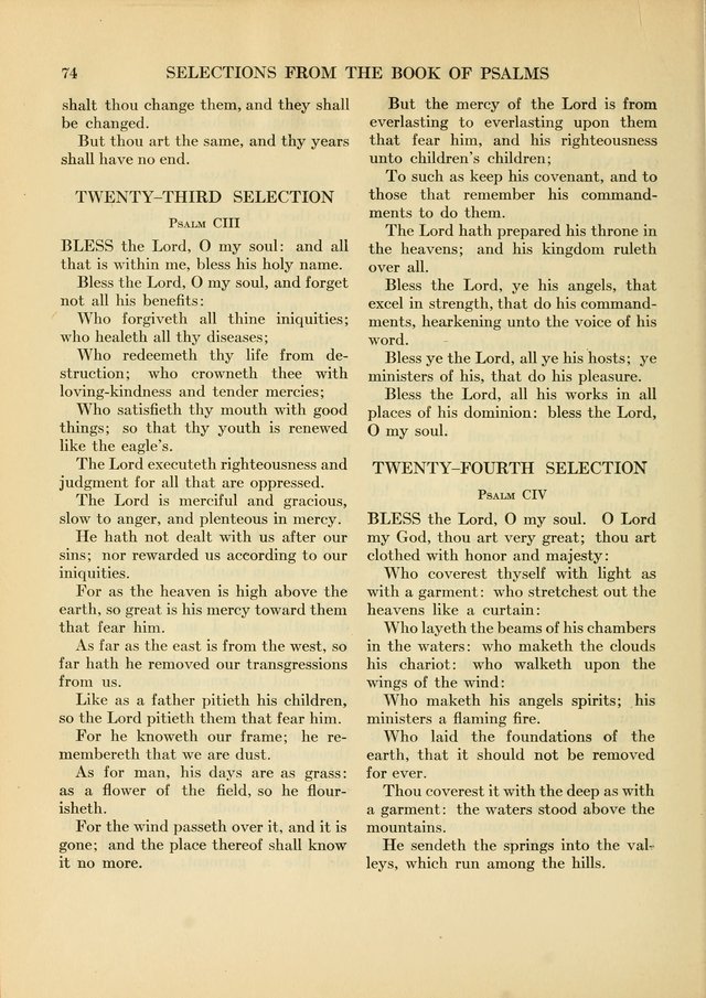Services for Congregational Worship. The New Hymn and Tune Book page 74