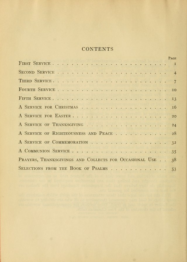 Services for Congregational Worship. The New Hymn and Tune Book page x