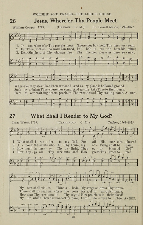 Service Hymnal: with responsive readings, appropriate for all Protestant religious activities page 18