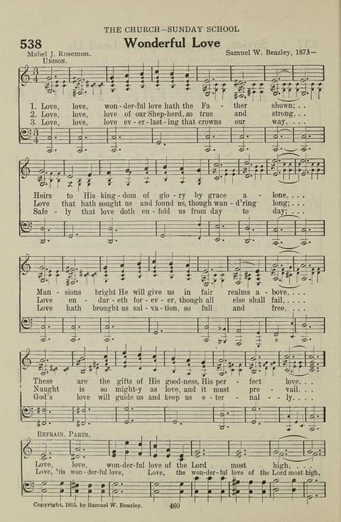 Service Hymnal: with responsive readings, appropriate for all Protestant religious activities page 452