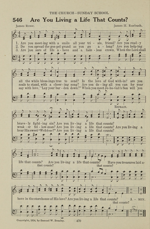 Service Hymnal: with responsive readings, appropriate for all Protestant religious activities page 462