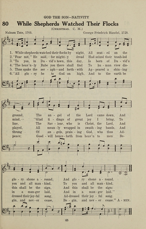 Service Hymnal: with responsive readings, appropriate for all Protestant religious activities page 57