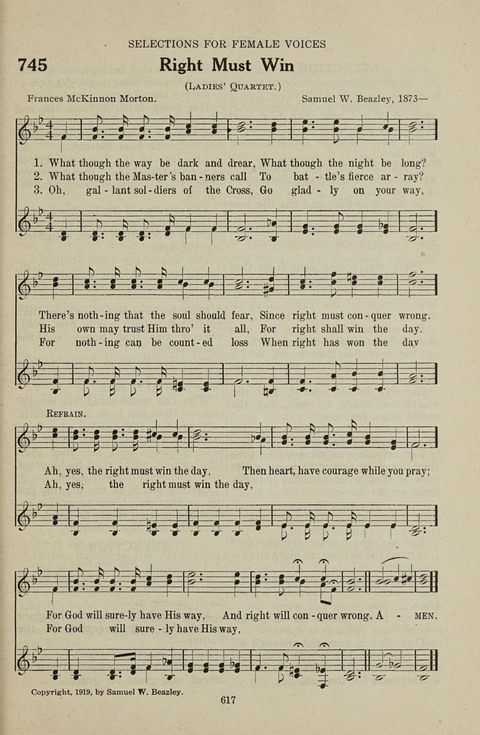 Service Hymnal: with responsive readings, appropriate for all Protestant religious activities page 609