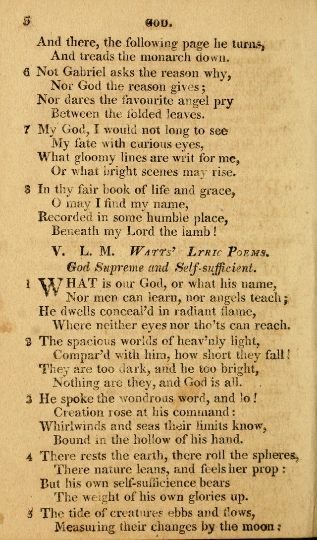 A Selection of Hymns and Spiritual Songs: in two parts, part I. containing the hymns; part II. containing the songs...(3rd ed. corr. and enl. by author) page 5
