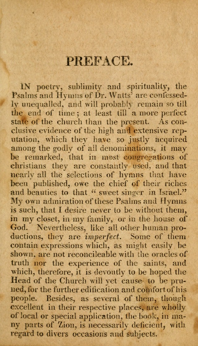 A Selection of Hymns and Spiritual Songs: in two parts, part I. containing the hymns; part II. containing the songs...(3rd ed. corr. and enl. by author) page ix