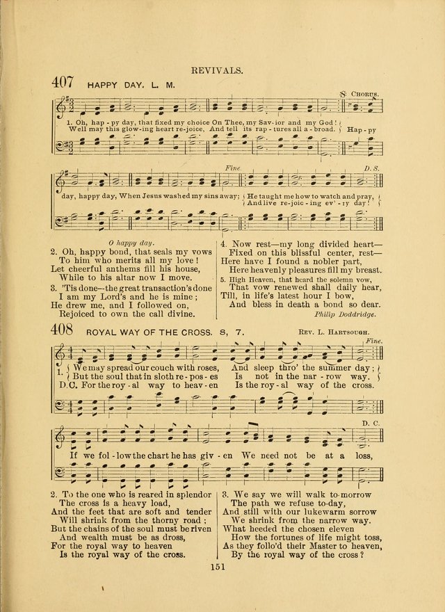 Sacred Hymns and Tunes: designed to be used by the Wesleyan Methodist Connection (or Church) of America page 151