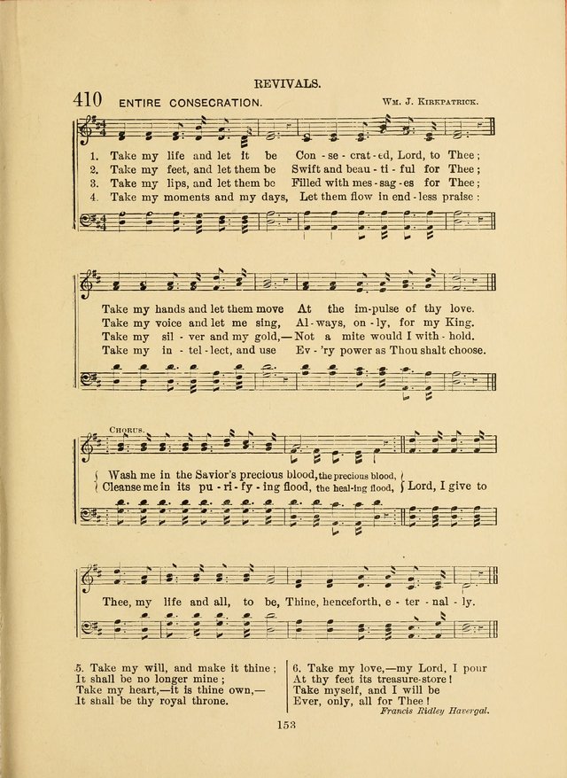 Sacred Hymns and Tunes: designed to be used by the Wesleyan Methodist Connection (or Church) of America page 153