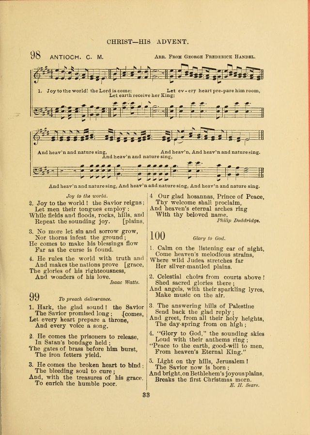 Sacred Hymns and Tunes: designed to be used by the Wesleyan Methodist Connection (or Church) of America page 33