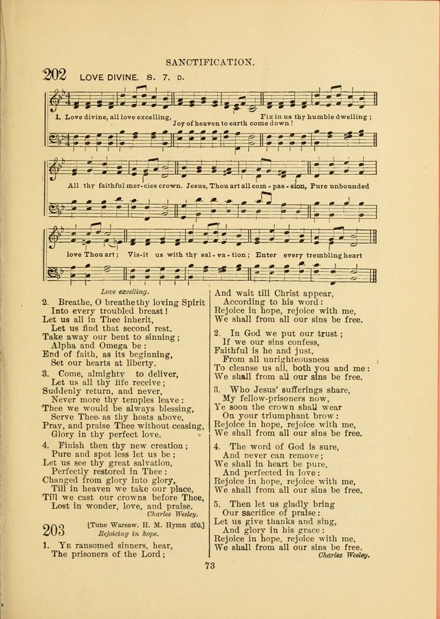 Sacred Hymns and Tunes: designed to be used by the Wesleyan Methodist Connection (or Church) of America page 73
