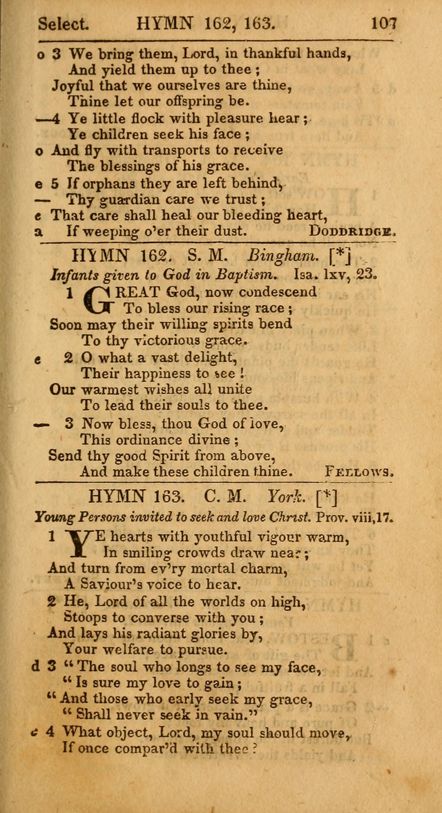 Select Hymns: the third part of Christian Psalmody; with directions for musical expression (Stereotype ed.) page 107