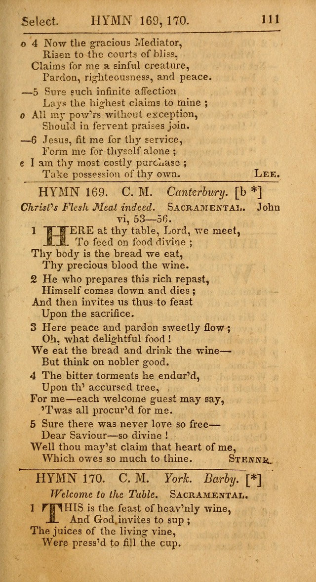 Select Hymns: the third part of Christian Psalmody; with directions for musical expression (Stereotype ed.) page 111