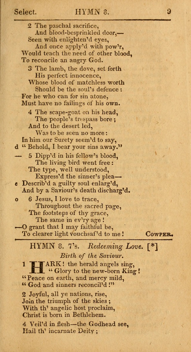 Select Hymns, The Third Part of Christian Psalmody. 3rd ed. page 9