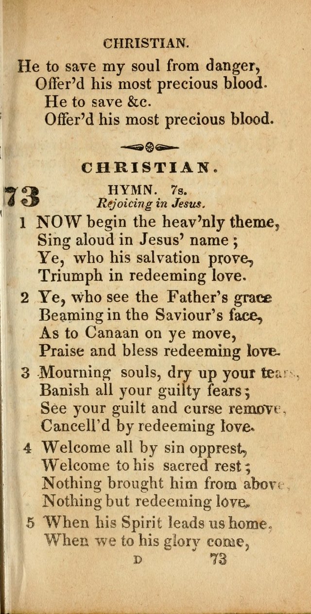 Sacred lyrics, or Select hymns: particularly adapted to revivals of religion, and intended as a supplement to Watts.  page 73