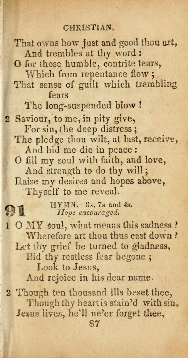 Sacred lyrics, or Select hymns: particularly adapted to revivals of religion, and intended as a supplement to Watts.  page 87