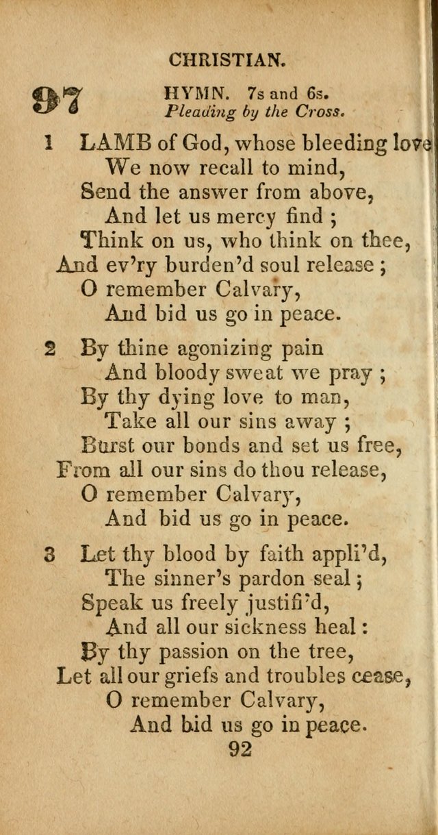 Sacred lyrics, or Select hymns: particularly adapted to revivals of religion, and intended as a supplement to Watts.  page 92