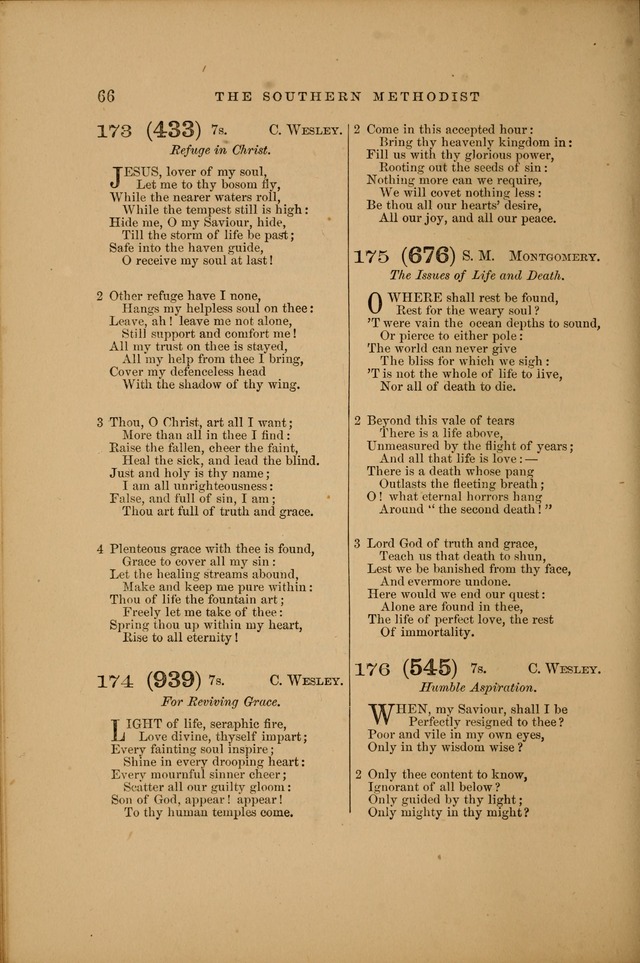 The Southern Methodist hymn and tune book: a collection of the best and most popular hymns and tunes, for public and family worship page 73