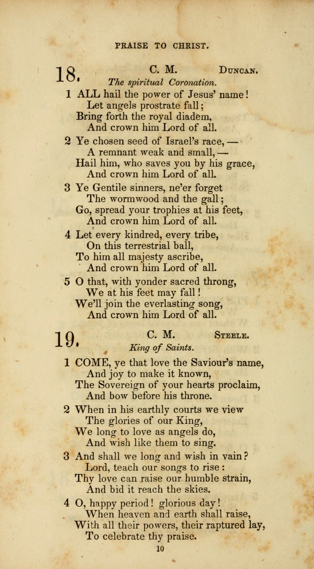 The Social Psalmist: a new selection of hymns for conference meetings and family worship page 10
