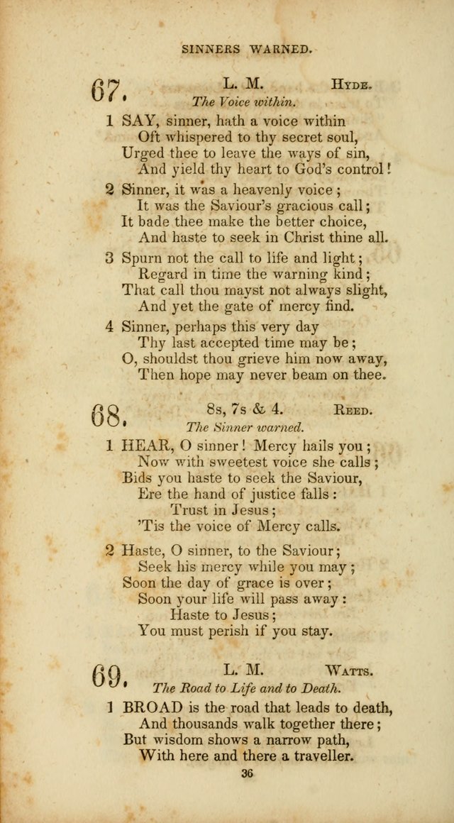 The Social Psalmist: a new selection of hymns for conference meetings and family worship page 36