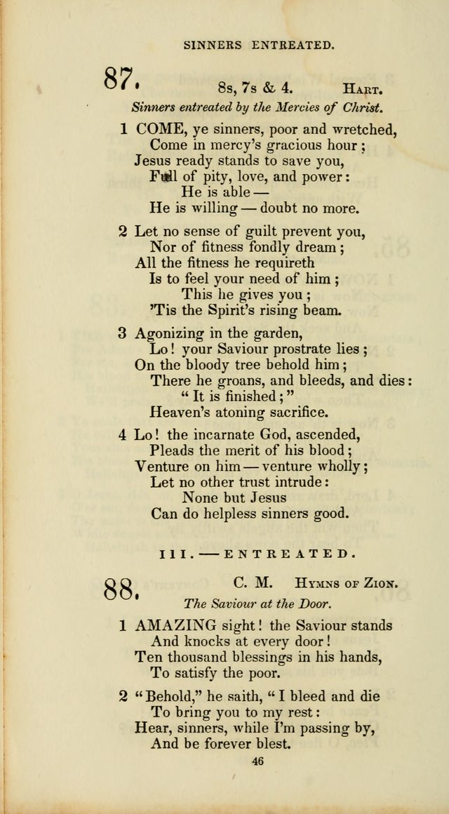 The Social Psalmist: a new selection of hymns for conference meetings and family worship page 46