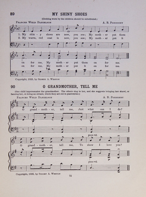 Song and Play for Children: for Sunday and weekday use page 73