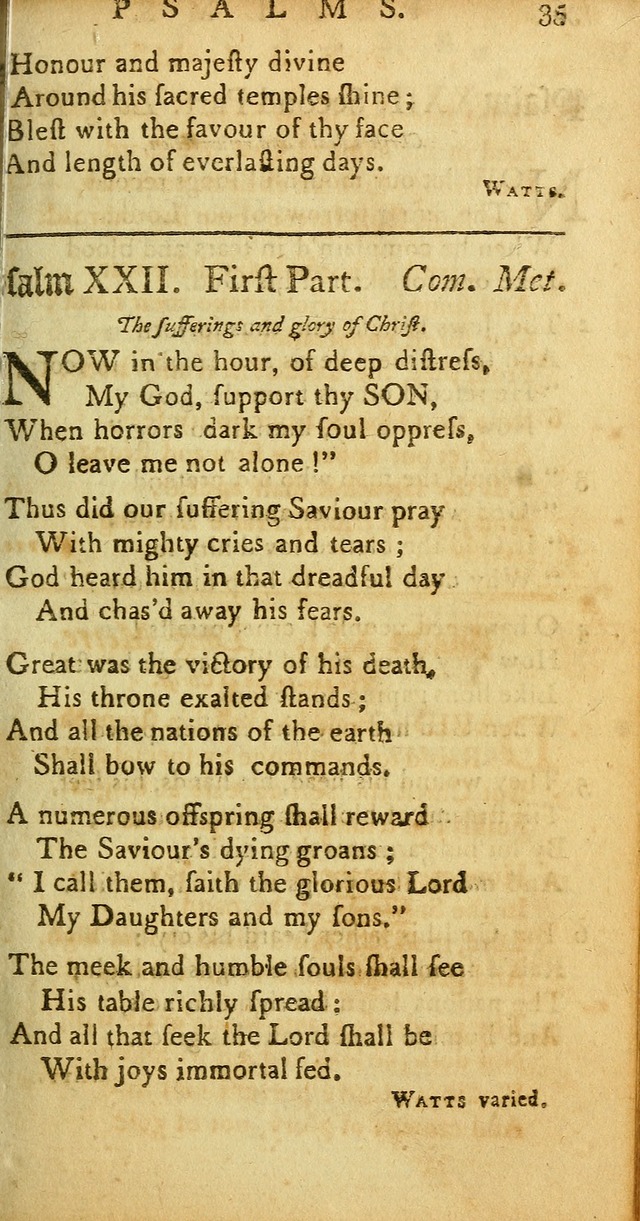 Sacred Poetry: Consisting of Psalms and Hymns, Adapted to Christian        Devotion, in Public and Private. 2nd ed. page 35