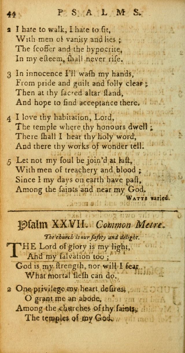 Sacred Poetry: Consisting of Psalms and Hymns, Adapted to Christian        Devotion, in Public and Private. 2nd ed. page 44