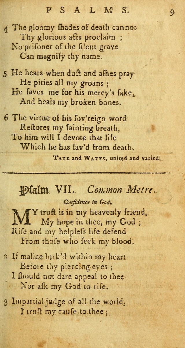 Sacred Poetry: Consisting of Psalms and Hymns, Adapted to Christian        Devotion, in Public and Private. 2nd ed. page 9