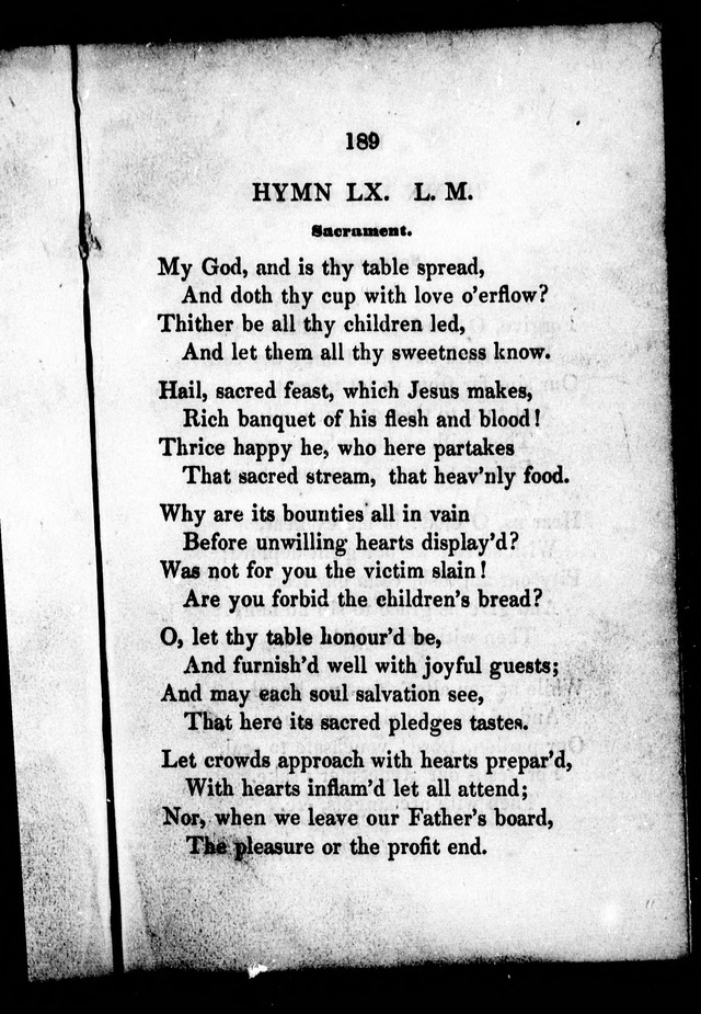 A Selection of Psalms, Hymns and Anthems, for every Sunday and principal festival throughout the year. for the use of congregations in the dioceses Quebec and Toronto. page 189