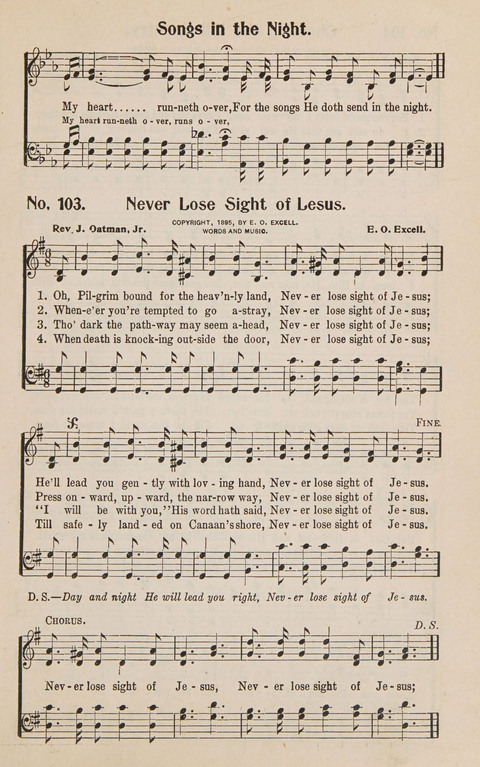 Service in Song: The cream of all the best songs, of all the best writers, together with Orders of Service for the Sunday School page 103