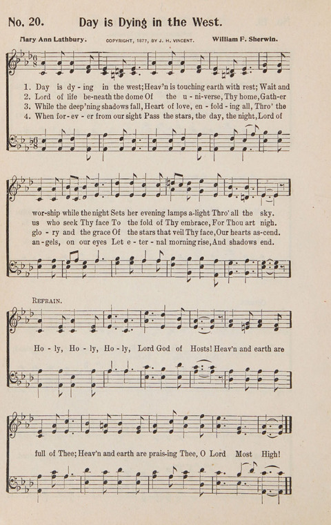 Service in Song: The cream of all the best songs, of all the best writers, together with Orders of Service for the Sunday School page 20