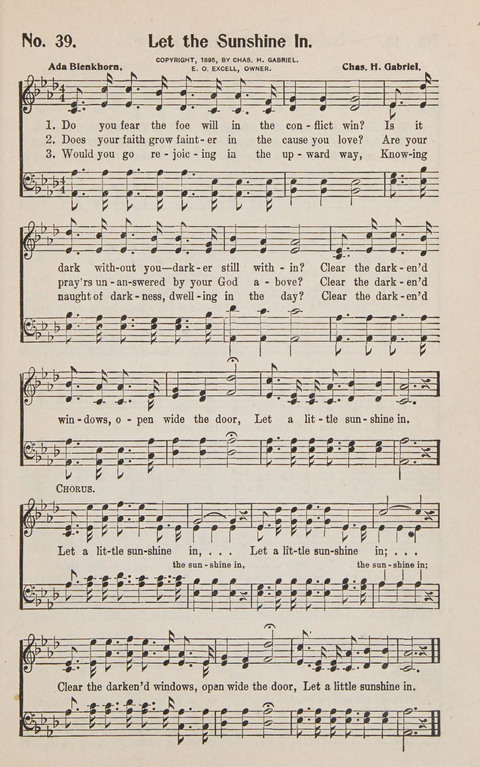 Service in Song: The cream of all the best songs, of all the best writers, together with Orders of Service for the Sunday School page 39
