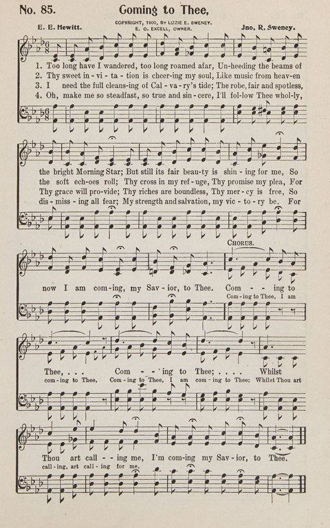 Service in Song: The cream of all the best songs, of all the best writers, together with Orders of Service for the Sunday School page 85